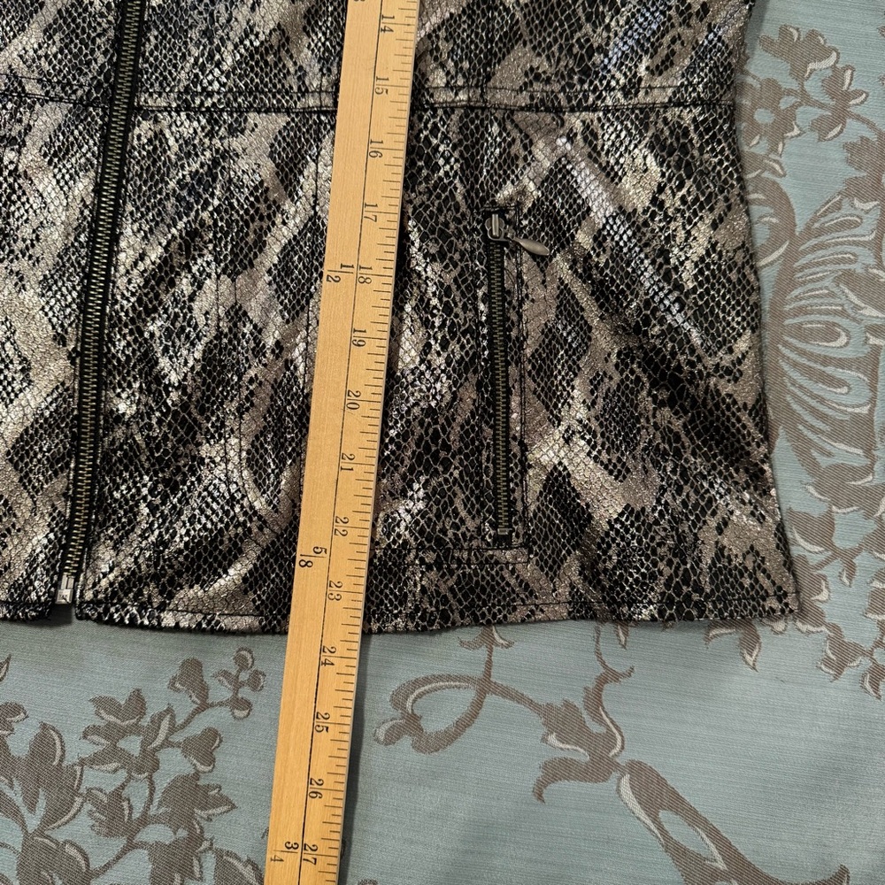 Chico's Samaria Black Silver Python Snake Print Z… - image 7
